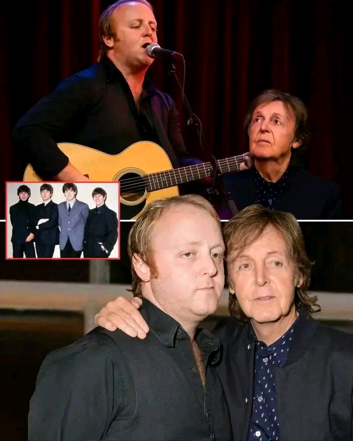 “For the Beatles, and for my beloved father!”—on a legendary night at the Royal Albert Hall, James McCartney brought the entire audience to a standstill with raw emotion as he began to sing the opening notes of “Let It Be,” the immortal anthem that defined the greatest band of all time. Bathed in gentle golden light that seemed to embrace the stage, Paul McCartney—seated quietly in the front row—looked on with a quiet yet fierce pride, his eyes reflecting a lifetime of glory, love, and loss that the Beatles had lived through. James wasn’t just singing—he was pouring out a story from the depths of his soul, his voice trembling yet true, each word carrying the weight of a legacy that could never be forgotten. It wasn’t just a performance—it was a heartfelt tribute that echoed through every corner of the hall👇👇👇
