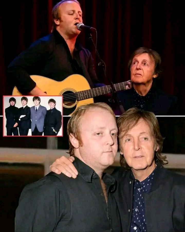 For the Beatles, and for my beloved father!”—on a legendary night at the Royal Albert Hall, James McCartney brought the entire audience to a standstill with raw emotion as he began to sing the opening notes of “Let It Be,” the immortal anthem that defined the greatest band of all time. Bathed in gentle golden light that seemed to embrace the stage, Paul McCartney—seated quietly in the front row—looked on with a quiet yet fierce pride, his eyes reflecting a lifetime of glory, love, and loss that the Beatles had lived through. James wasn’t just singing—he was pouring out a story from the depths of his soul, his voice trembling yet true, each word carrying the weight of a legacy that could never be forgotten. It wasn’t just a performance—it was a heartfelt tribute that echoed through every corner of the hall…READ MORE..